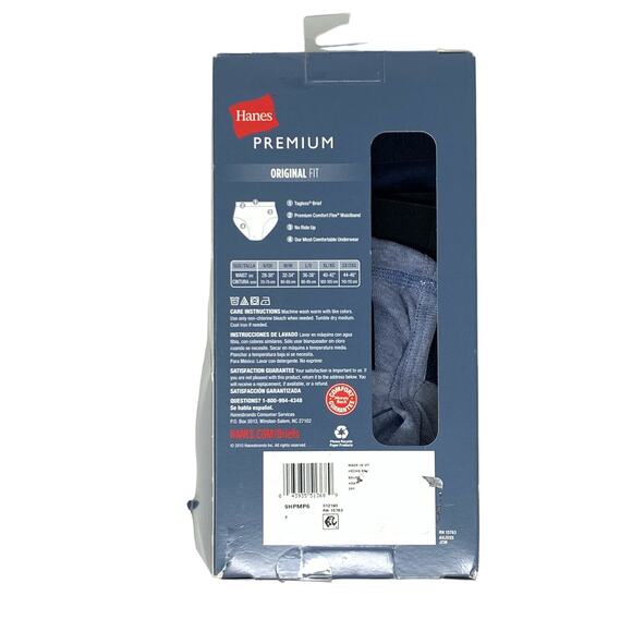Men's Hanes Premium Original Fit Tagless Briefs 3 Pack S/P 28-30" - Picture 2 of 7
